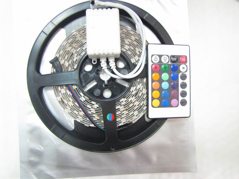   5050 SMD 300 LED Soft Strip Light12V RGB +24keyRemote control  