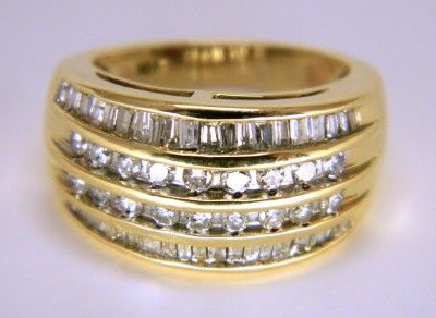 ESTATE WIDE 1.10CT DIAMOND WEDDING BAND or ANNIVERSARY COCKTAIL RING 