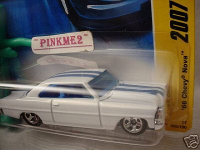 2007 #9 NM Hot WHeels 66 CHEVY NOVA variant white;long  