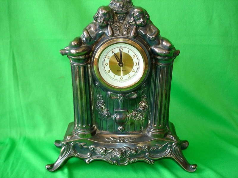 Mercedes Mantle Clock Vintage,Cast  