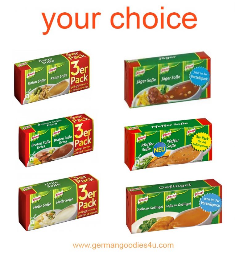 Knorr® Sauce   Gravy   Sosse   3 packs   Jaeger   White   Cream 