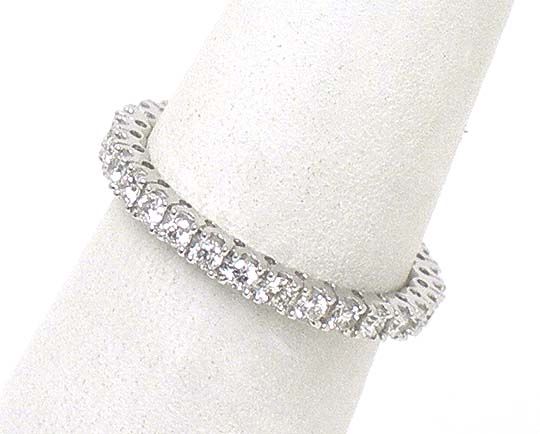 NEW 18k WHITE GOLD DIAMONDS STYLISH ETERNITY BAND RING  