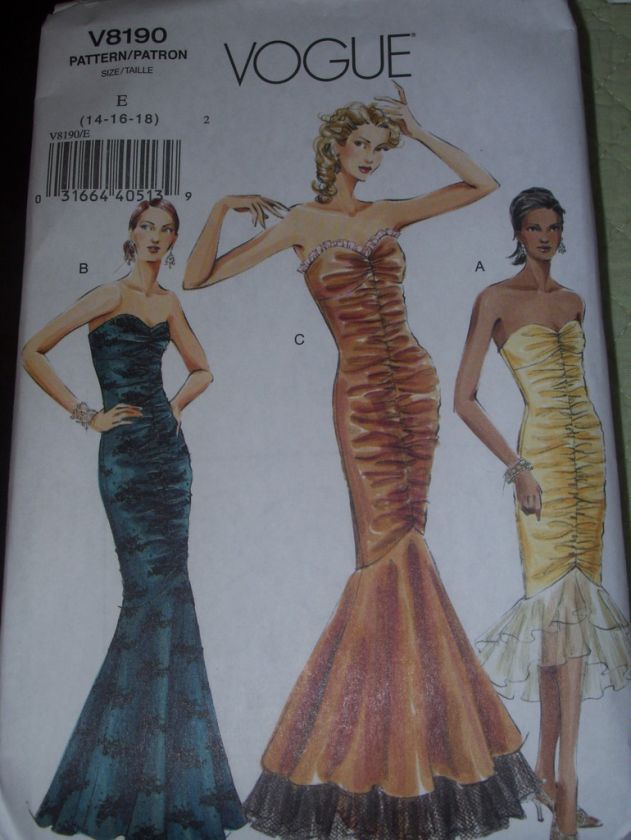   LADIES BEAUTIFUL STRAPLESS MERMAID FLOUNCE DRESS PATTERN 8 18 uc