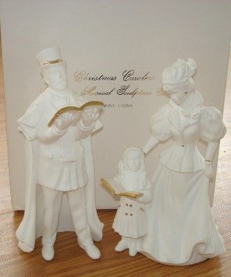 Lenox Christmas Carolers Figurines wBox   Musical White  