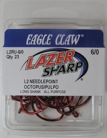 Eagle Claw 570R Red Hooks - 200 Pack (Size 4/0)