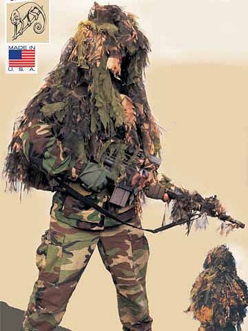 Chameleon Head & Torso Synthetic Ghillie Suit by BushRag (3 Patterns 