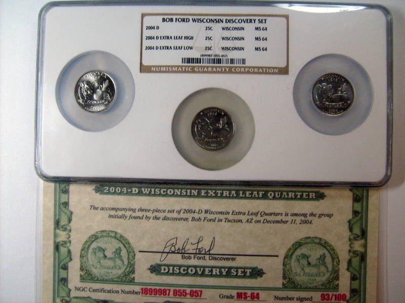 2004 NGC MS64 Bob Ford Wisconsin Leaf Error Discovery  