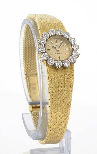 GORGEOUS 18K DIAMONDS LADIES VINTAGE OMEGA WRIST WATCH