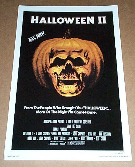 HALLOWEEN II/2 JOHN CARPENTER HORROR MOVIE POSTER PRINT  