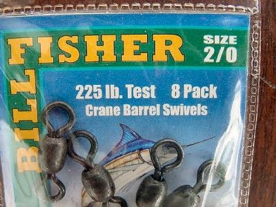 Sea Striker Bill Fisher 2/0 225# Crane Barrel Swivels 8 Pack  