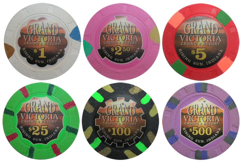 500 GRAND VICTORIA CASINO PAULSON POKER CHIP SET  