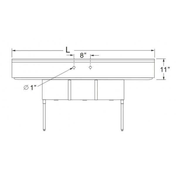 Compartment Sink Stainless Steel 18x18 2 Drainboard  