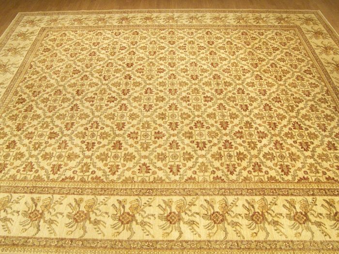   Handmade Vegetable Dye Hand Spun Wool Afghan New Sultanabad Rug  