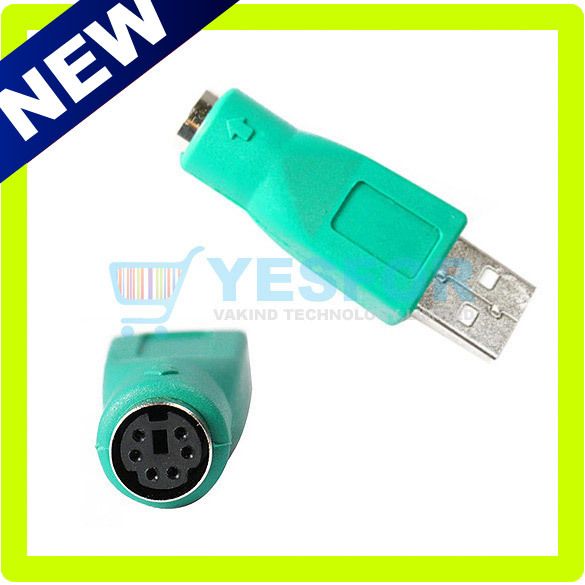 PS/2 TO USB ADAPTER CONVERTER Mouse Keyboard Round/New  