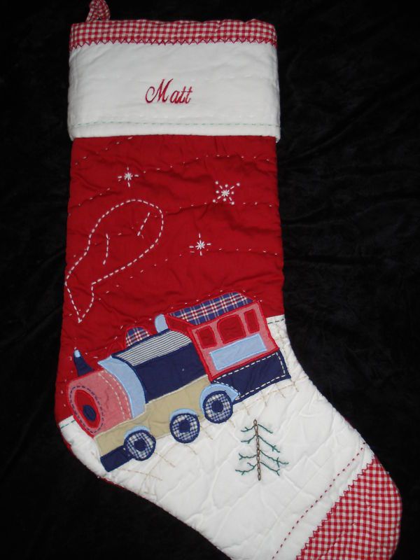 New Pottery Barn Kids TRAIN Stocking   MATT  