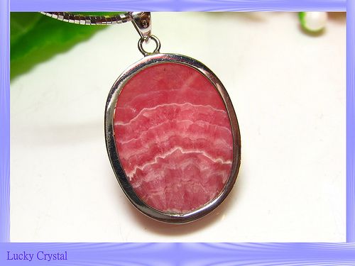 Lucky crystals Rhodochrosite Pendent K10811  