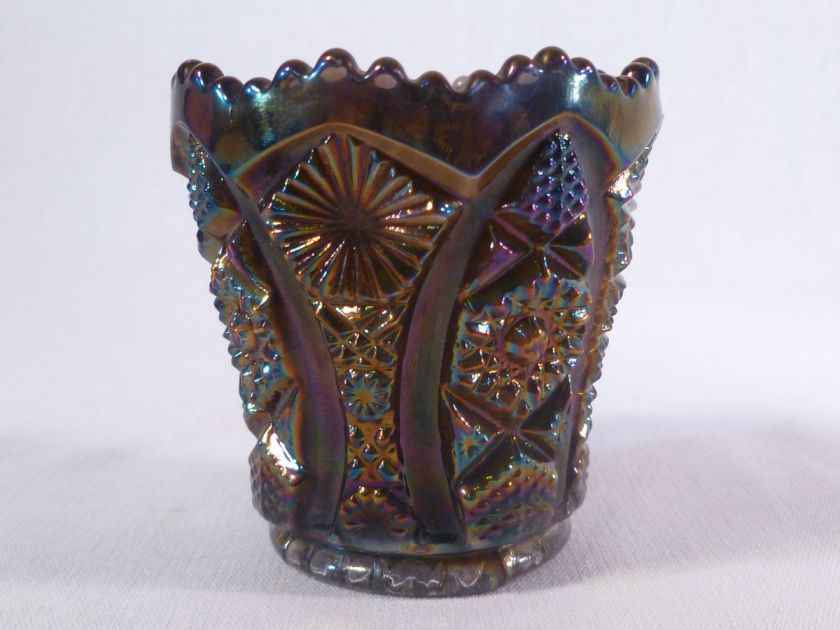 Imperial Rainbow Amethyst Rare Octagon Pattern Toothpick Holder 