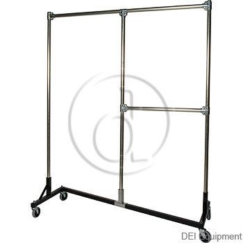 GARMENT Z RACK   HEAVY DUTY, SPLIT RAIL, 72 UPRIGHTS 1/2 MIDDLE RAIL 