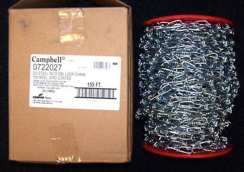 CAMPBELL 0722027 2/0 DOUBLE LOOP ZINC COATED CHAIN 155  