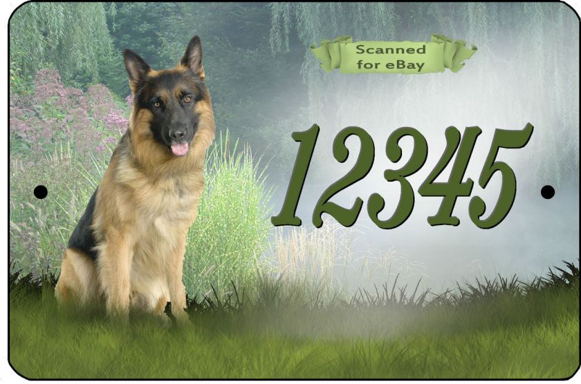  Number Sign Plaque YOUR HOME ADDRESS Dog, German Shepherd  
