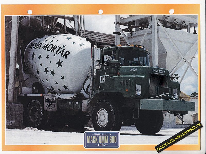 1987 MACK DMM 600 TRUCK HISTORY PHOTO SPEC SHEET  