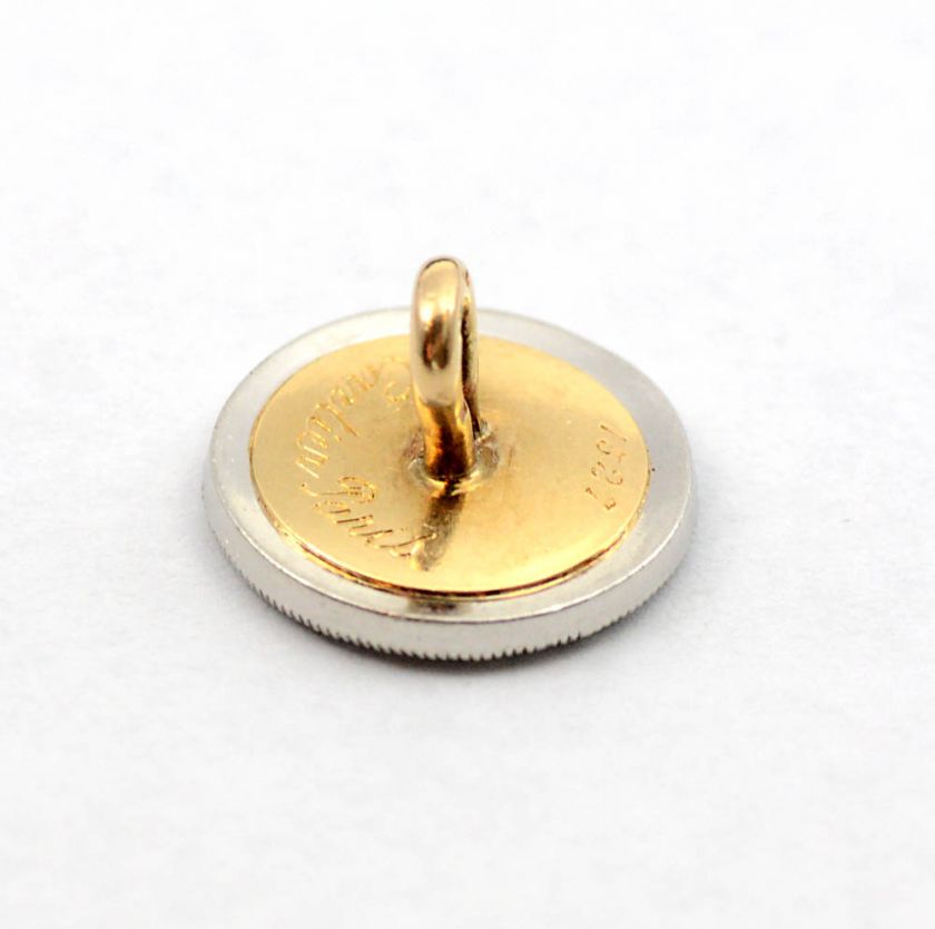 Cartier 18k Gold Platinum & Diamond Button For Tie Tuxedo Suit Stud 