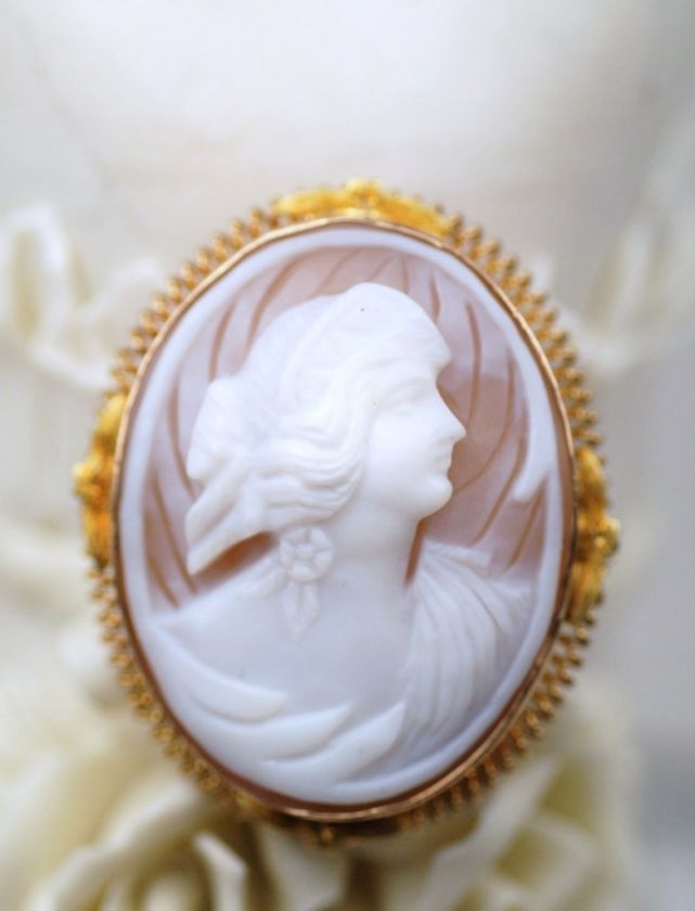 10K VINTAGE ESTATE CAMEO PIN/PENDANT  