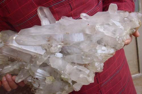 NATURAL CLEAR LARGE QUARTZ CRYSTAL CLUSTER POINTS Original From Brazil 