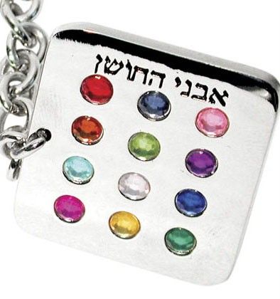 Hoshen Stones Tallit Clips with Crystals Judaica Art  