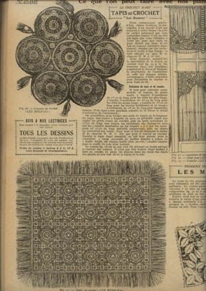 RARE 18 ART NOUVEAU 1919 CROCHET PATTERNS DECORATION  