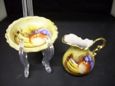 Japan Enesco Beautiful Fruit Small Pitcher and Basin  