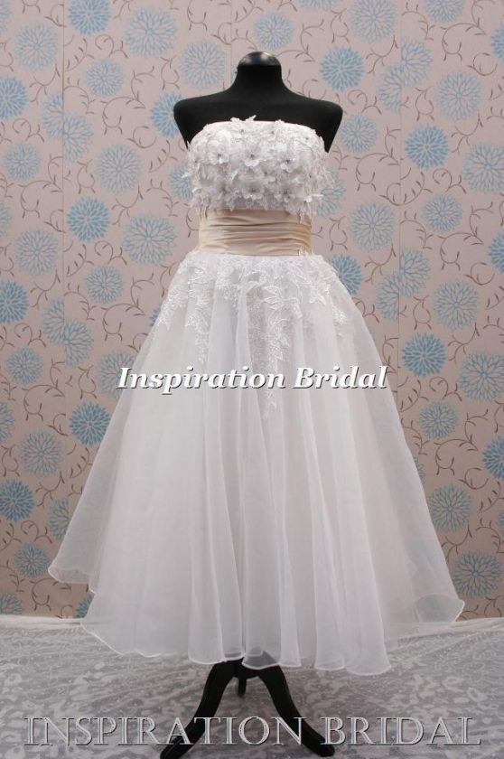 wedding dress bridal gown short 60s 50s 8465 vintage  