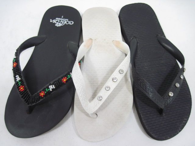 COBIAN SEA CLUB Lot 3 Thongs Sandals Flip Flops Shoes 6  