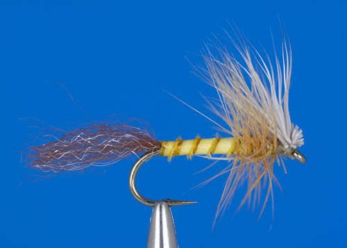 MAYFLY SULPHUR HAIRWING EMERGER Trout Dry Fly sz 16  