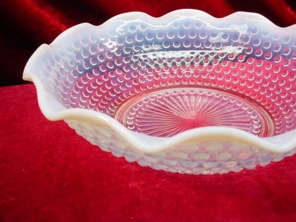 Antique HOBNAIL MOONSTONE LARGE OPALESCENT BOWL  