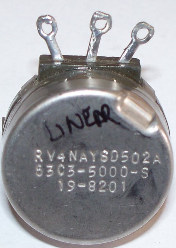 1982 CLAROSTAT 5K 2W LINEAR TAPER POTENTIOMETER  