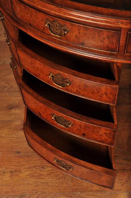 Walnut Victorian Oval Partners Desk Desks  