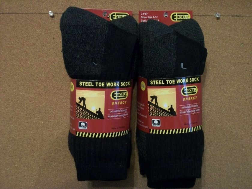 mens cotton thick cushioned steel toe work sock gift idea for him anti 