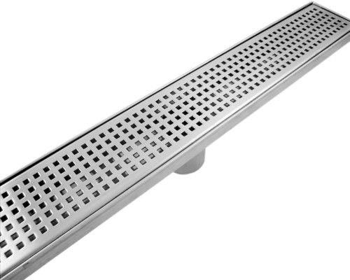 900mm S/S Bathroom Shower Grate Drain Centre Square  