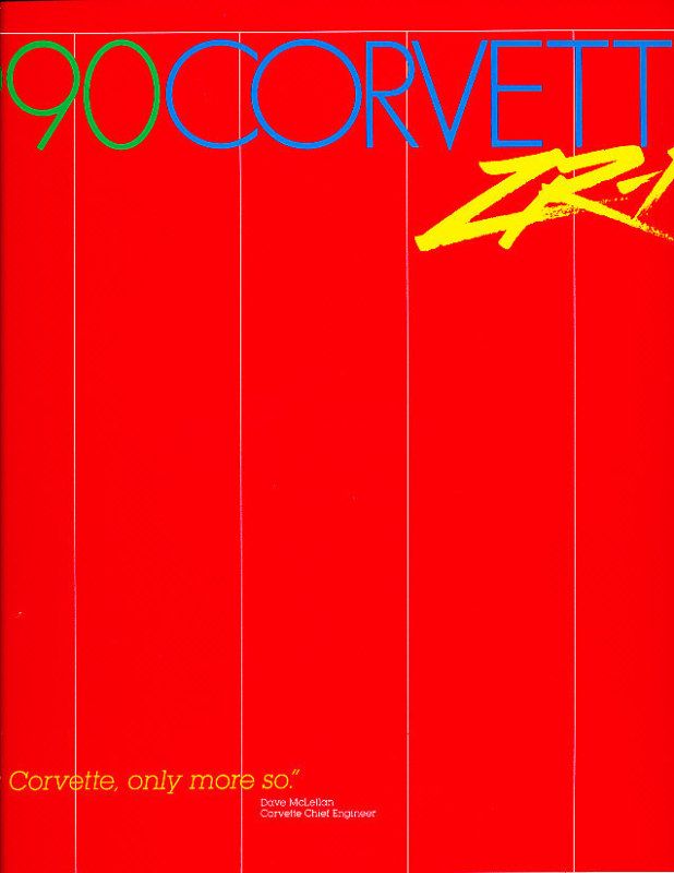 1990 Chevrolet Corvette Zr1 Zr 1 Rare Sales Brochure  
