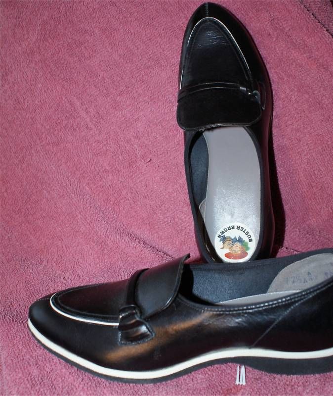 GIRLS VINTAGE BUSTER BROWN BLACK 1960S SHOES SIZE 12.5  