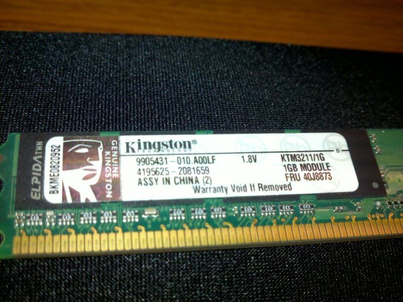 KINGSTON 1GB PC2 4200 DDR2 533 240 pin DRAM KTM3211/1G  