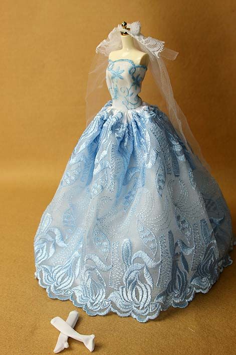 DW1065 BN Blue Wedding Dress Set for Barbie FR Silkstone FR2 G  