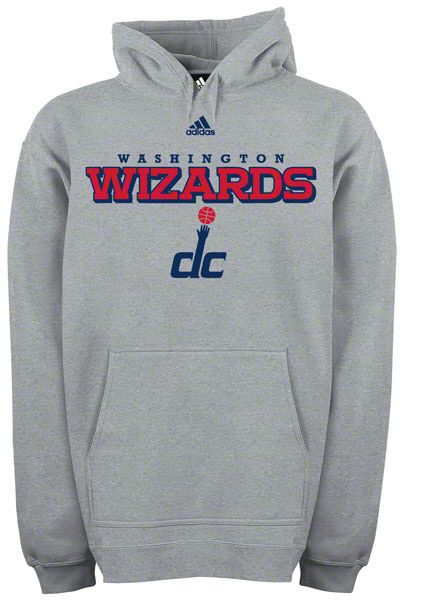 Washington Wizards Grey adidas True Fleece Hooded Sweatshirt  