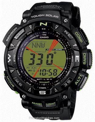 Casio Solar Triple Sensor Military Pathfinder Black Watch   Olive 