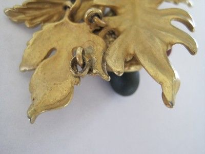 Lg Runway 1988 Donna Karan DKNY Acorn Leaf Brooch Pin  