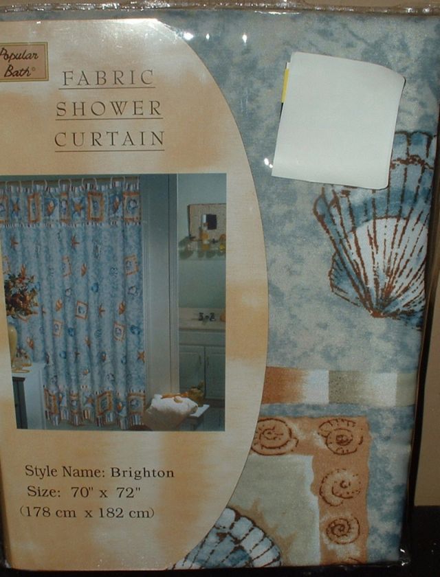   FABRIC SHOWER CURTAIN~BEACH~NAUTICAL BATH DECOR~OCEAN~SEA~NEW  