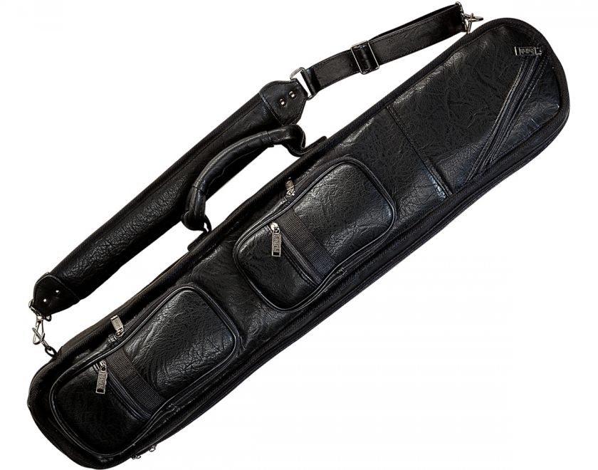 Lucasi LC3 4x8 Premium Black Leatherette Pool/Billiard Soft Cue Case 