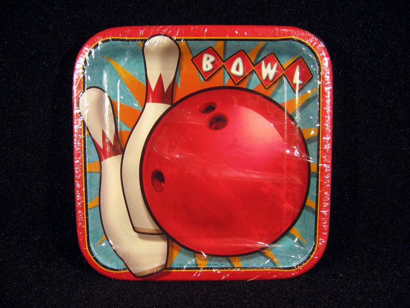   Bowling Theme DESSERT CAKE PLATES Birthday Party Supplies  