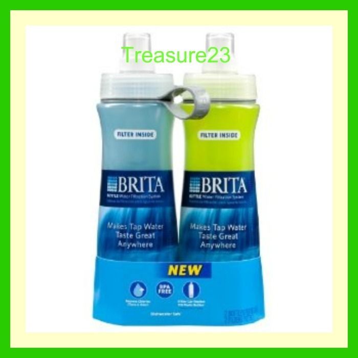 Brita Bottle w/Filter Twin Pack BPA FREE Water Purifier  